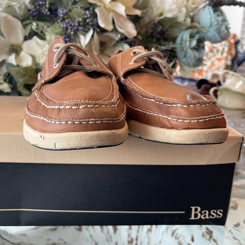 G.H. Bass Men’s Leather Boat Shoes Roscoe Size 11.5 Brown Dual Width - Picture 5 of 8